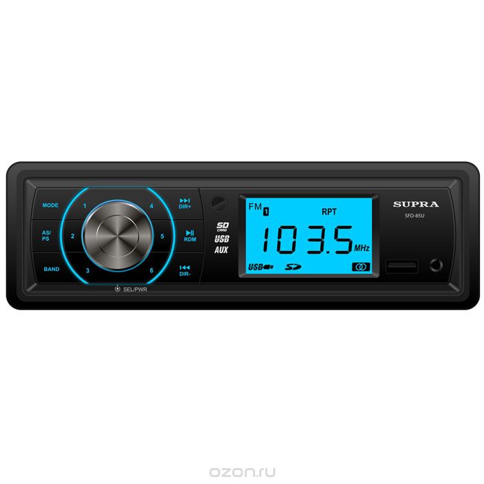 Supra SFD-85U, Black автомагнитола MP3
